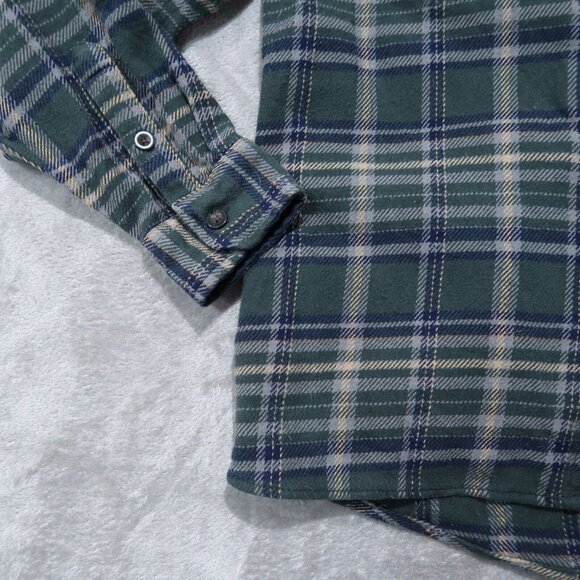Woolrich Shirt Mens M Green Brawny Flannel Plaid Shacket Button Down Outdoors - Picture 3 of 16